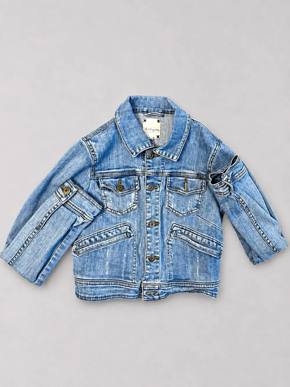 Heritage 1981 Girl’s Blue Jean Button-Front Jacket w/ Pockets Long Sleeve S/P